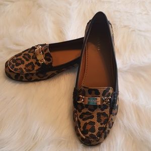 coach leopard loafers